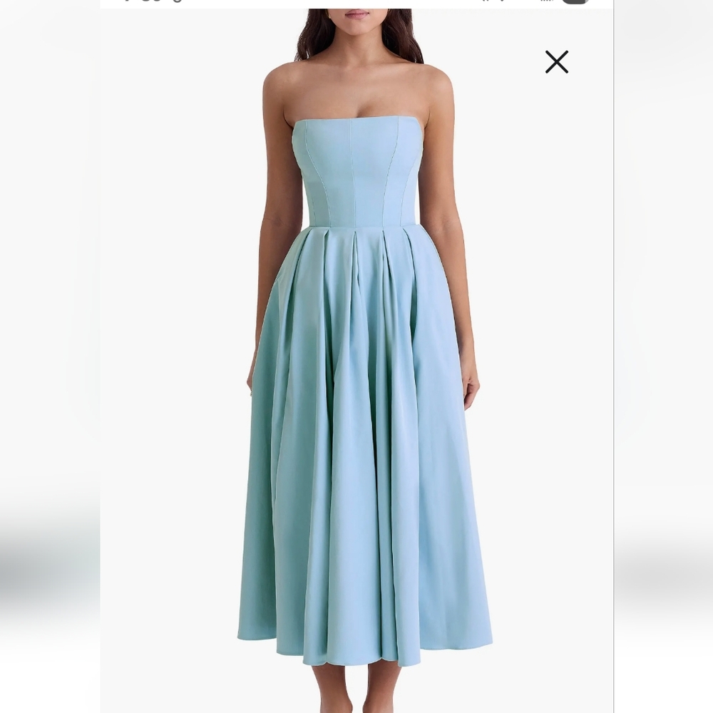 House of CB Light Blue Strapless Dress